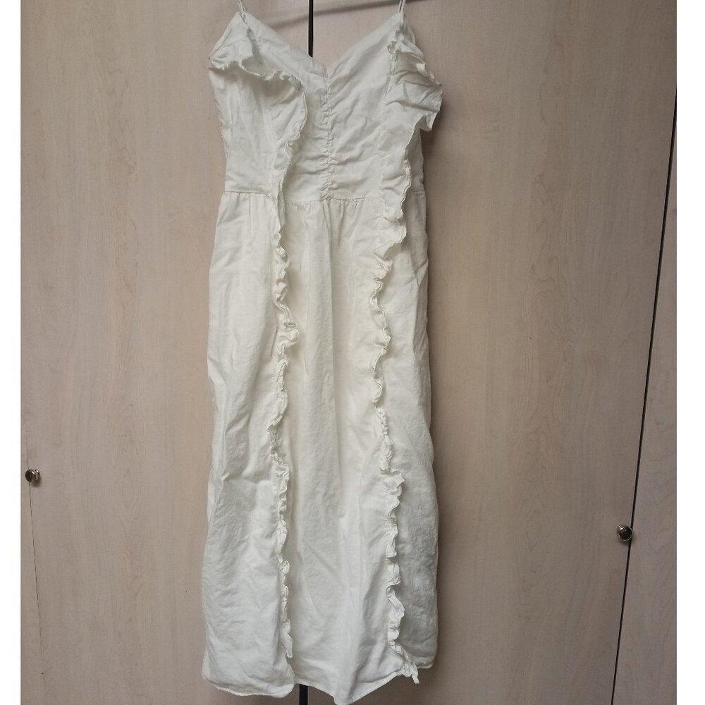 Linen Blend Ruffle Dress H&M